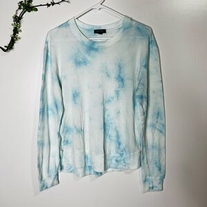 Wildfox Women's Blue Tie Dye Long Sleeve Sweatshirt Size Medium